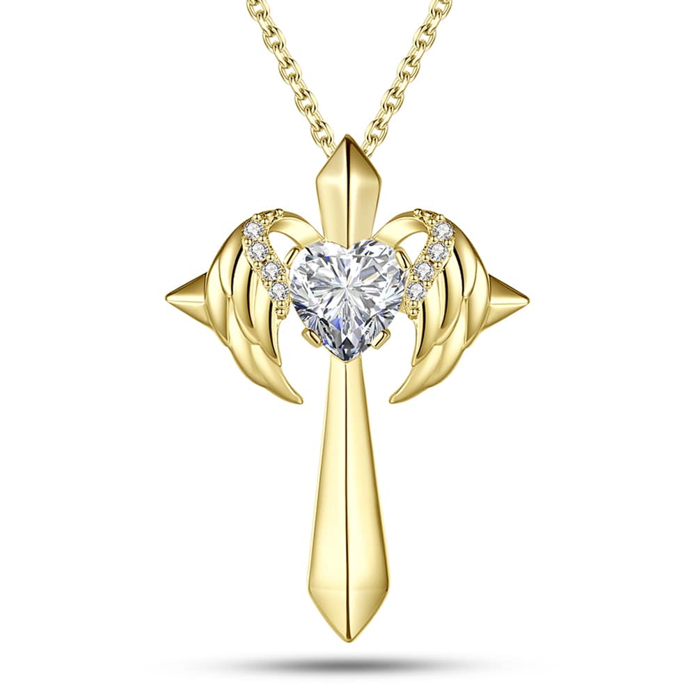 Angel Wings Cross Necklace Gift
