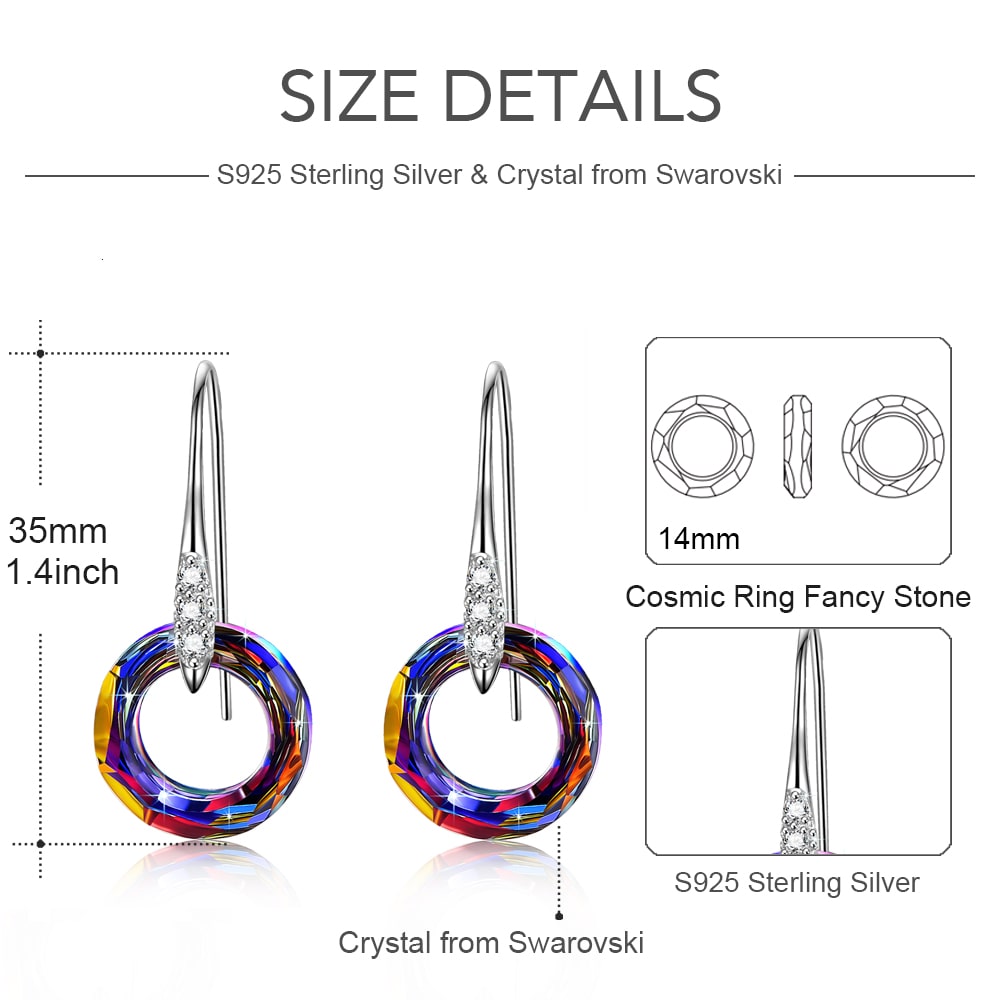 Cosmic Ring Crystal Drop Earrings