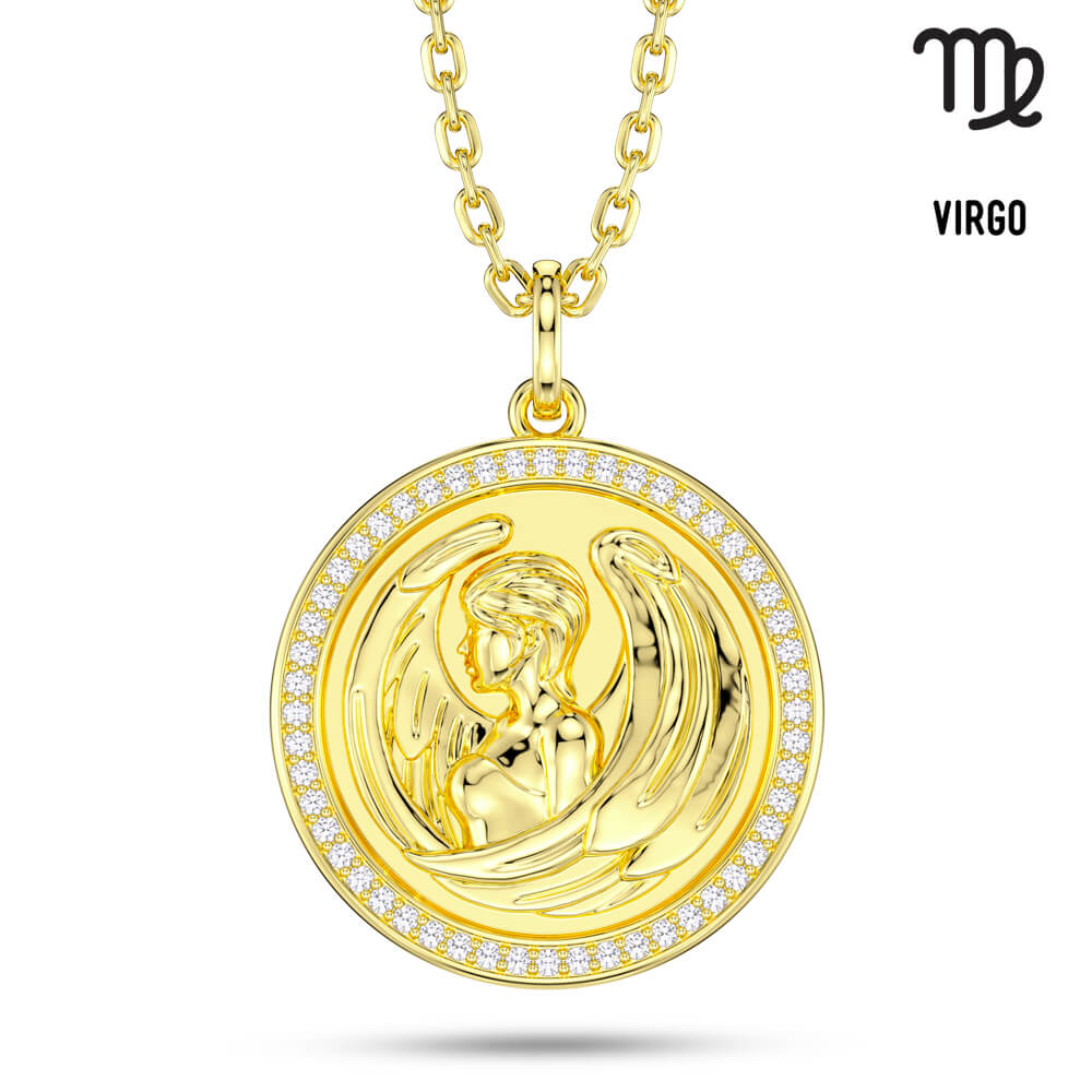 New Fashion Round Virgo Pendant Necklace Sterling silver Jewelry Gift-Taanaa Jewelry