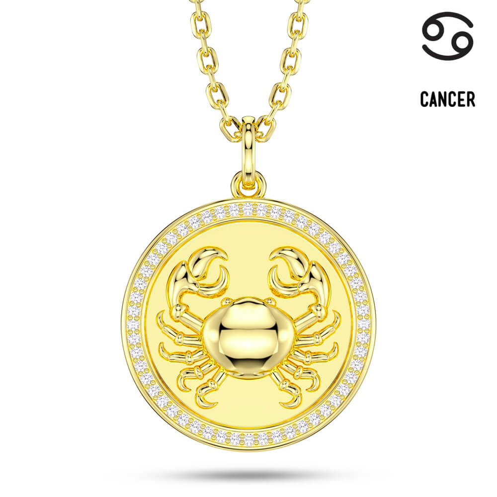 New Fashion Round Cancer Pendant Necklace Sterling silver Jewelry Gift -Taanaa Jewelry