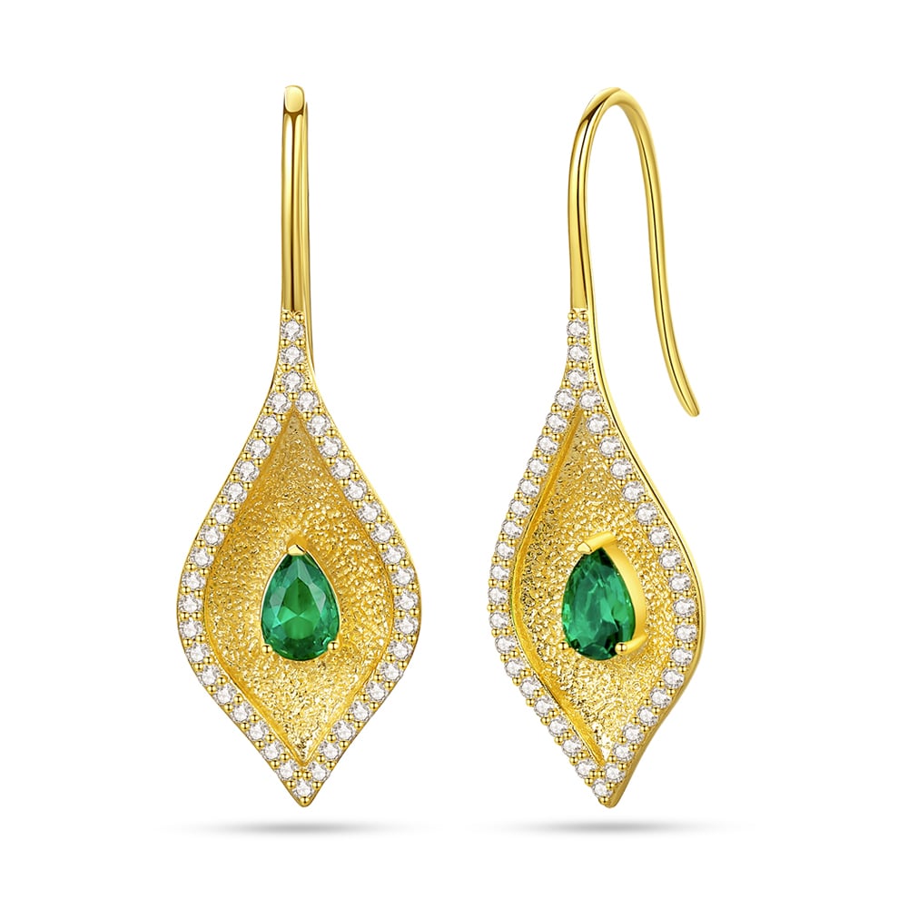 New Fashion Gold Calla Lily Drop Earrings Sterling silver Jewelry | Taanaa Jewelry