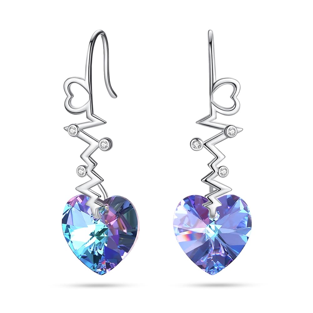 ”Heartbeat“Crystal Earrings Women Jewelry