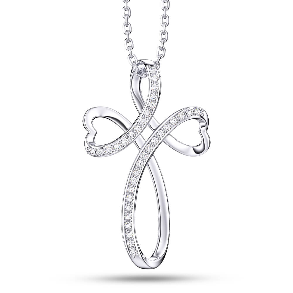 Ribbon Cross Necklace Jewelry - Pendant Necklace - Taanaa Jewelry