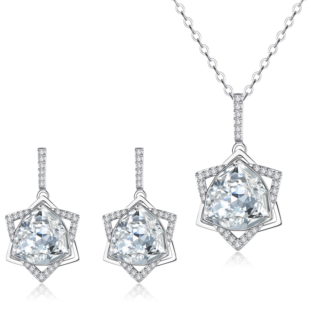 Hexagram Jewelry Set & White Crystal - Jewelry Set - Taanaa Jewelry