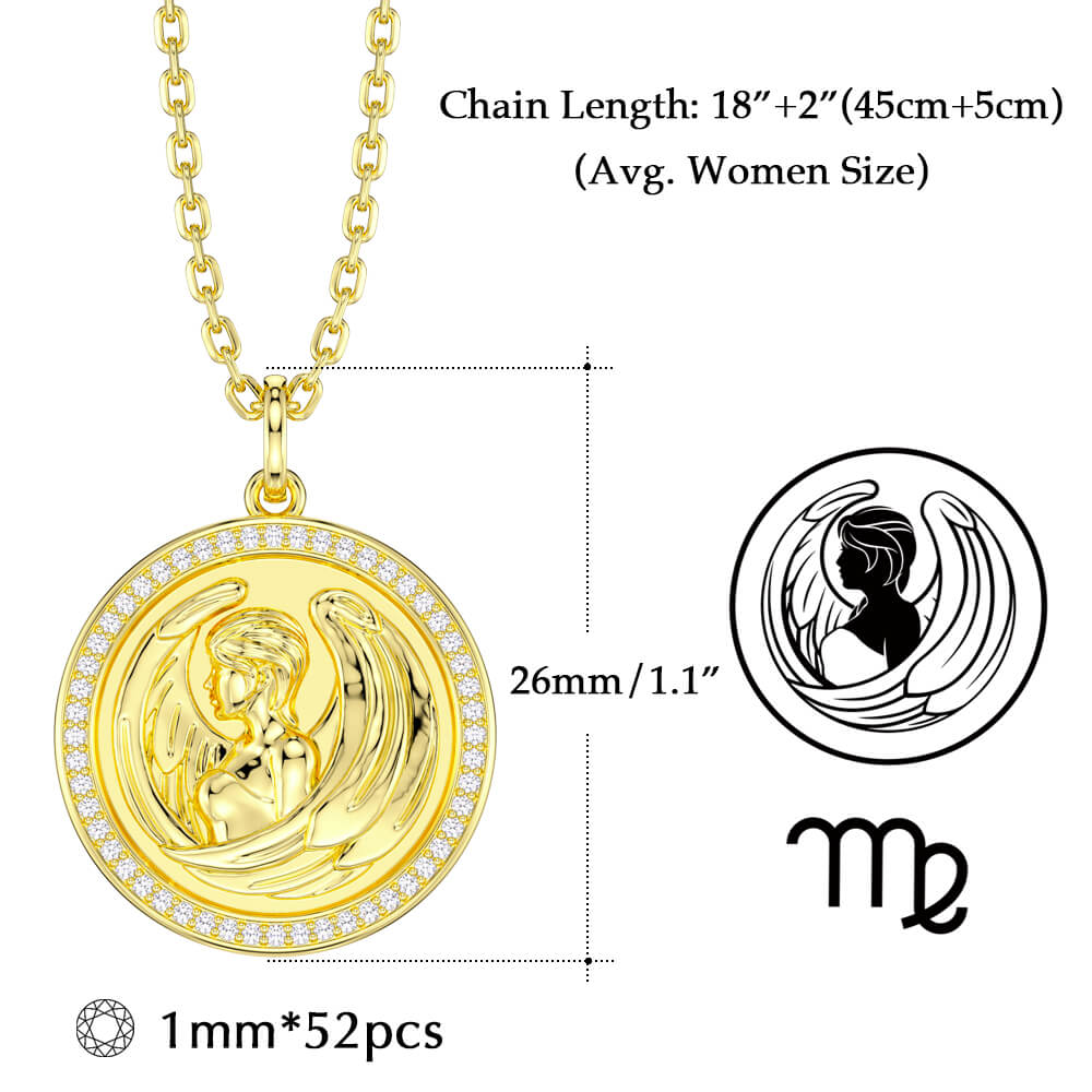 New Fashion Round Virgo Pendant Necklace Sterling silver Jewelry Gift-Taanaa Jewelry