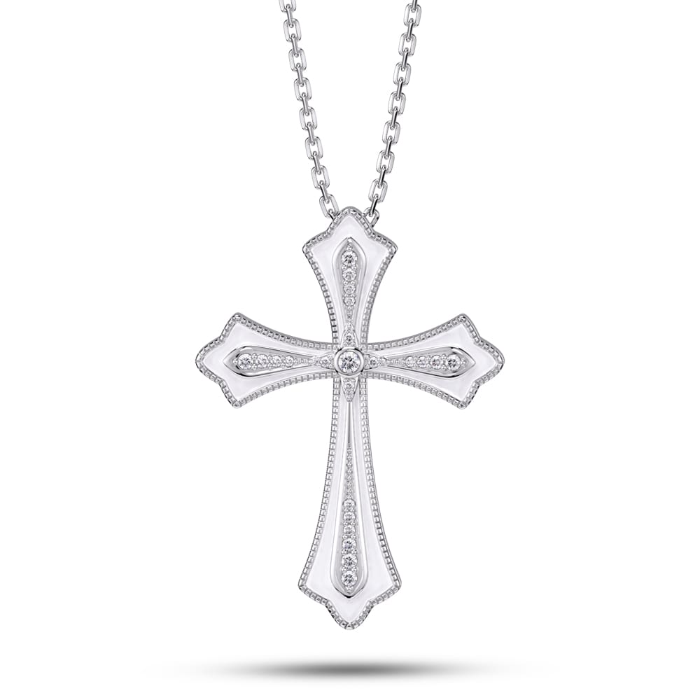 Enamel Cross Pendant Necklace Gift