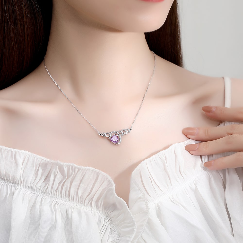 Ribbon Birthstone Necklace For Women Jewelry - Pendant Necklace - Taanaa Jewelry