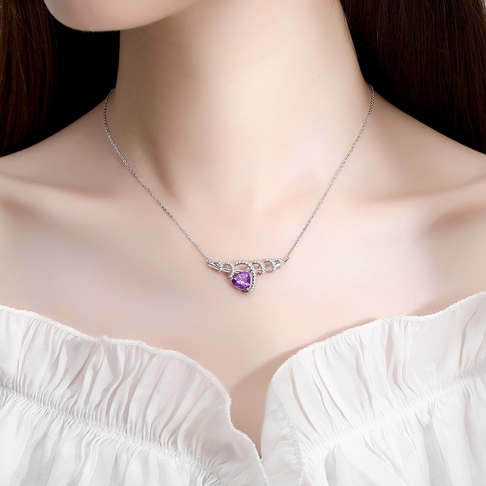 Ribbon Birthstone Necklace For Women Jewelry - Pendant Necklace - Taanaa Jewelry