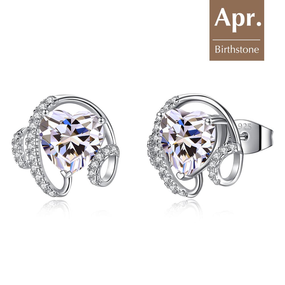Ribbon Birthstone Earrings For Women Jewelry - Stud earrings - Taanaa Jewelry