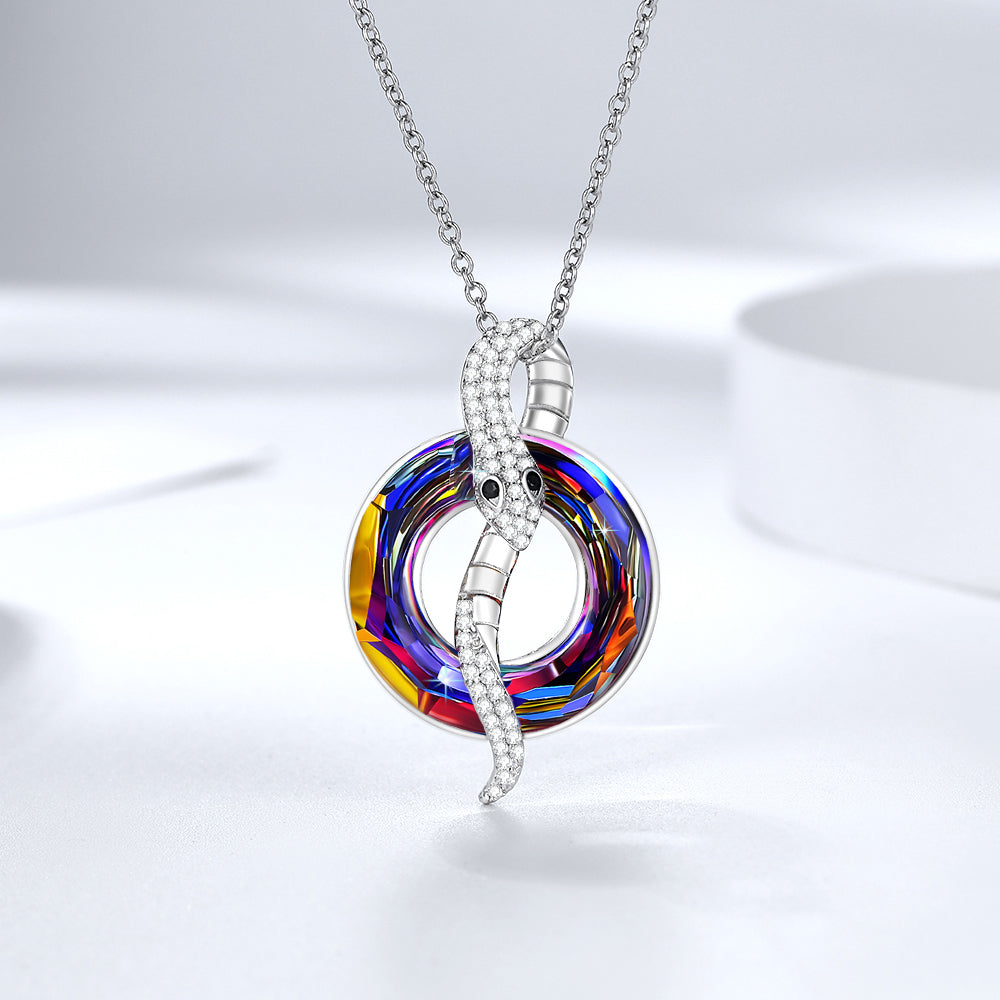 Snake & Volcano Cosmic Crystal Necklace - Pendant Necklace - Taanaa Jewelry