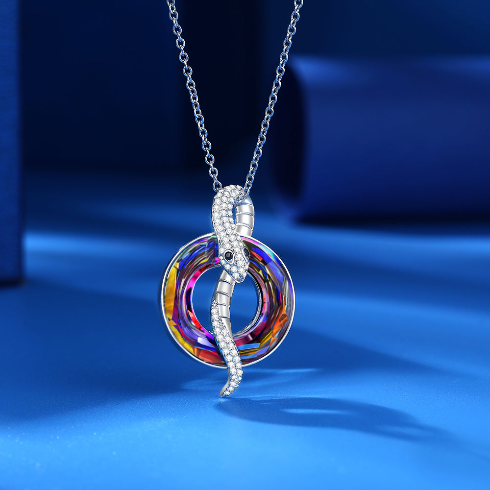 Snake & Volcano Cosmic Crystal Necklace - Pendant Necklace - Taanaa Jewelry