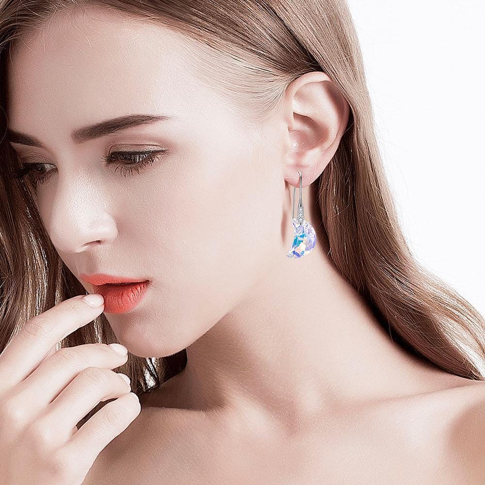 Moon Crystal Sterling Silver Drop Earrings For Women Jewelry - Dangle earrings - Taanaa Jewelry