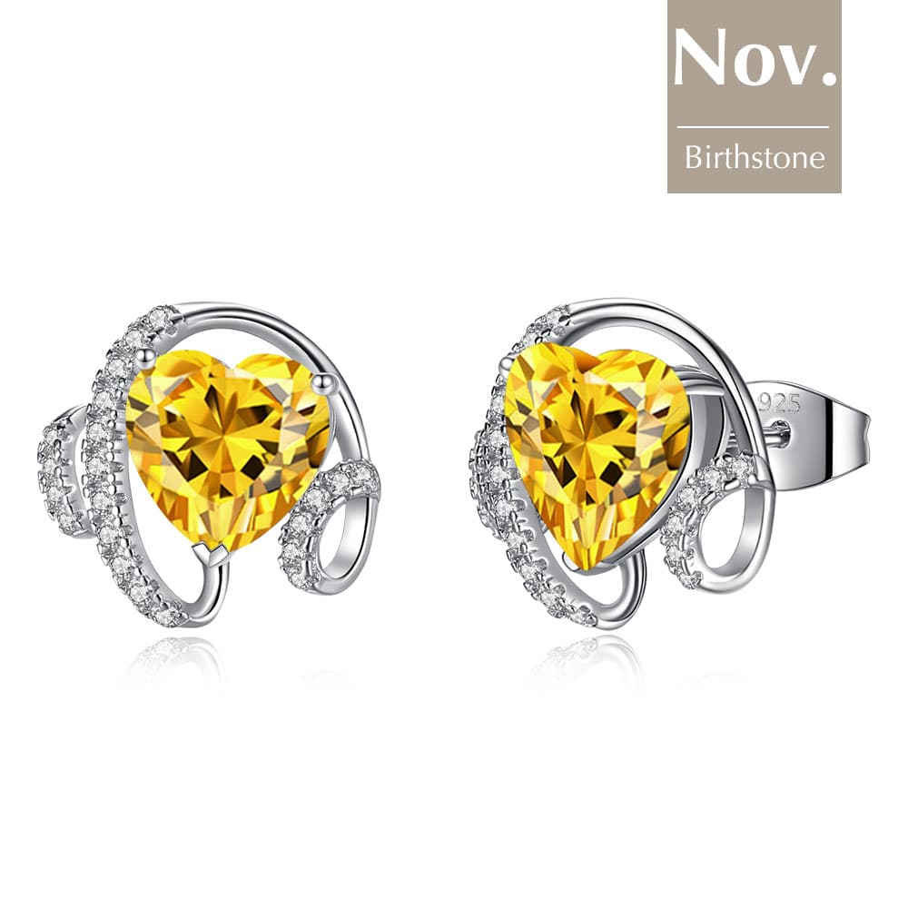 Ribbon Birthstone Earrings For Women Jewelry - Stud earrings - Taanaa Jewelry