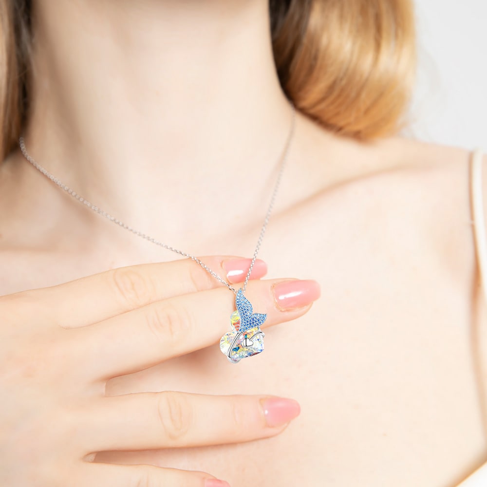 Mermaid Heart Crystal Necklace