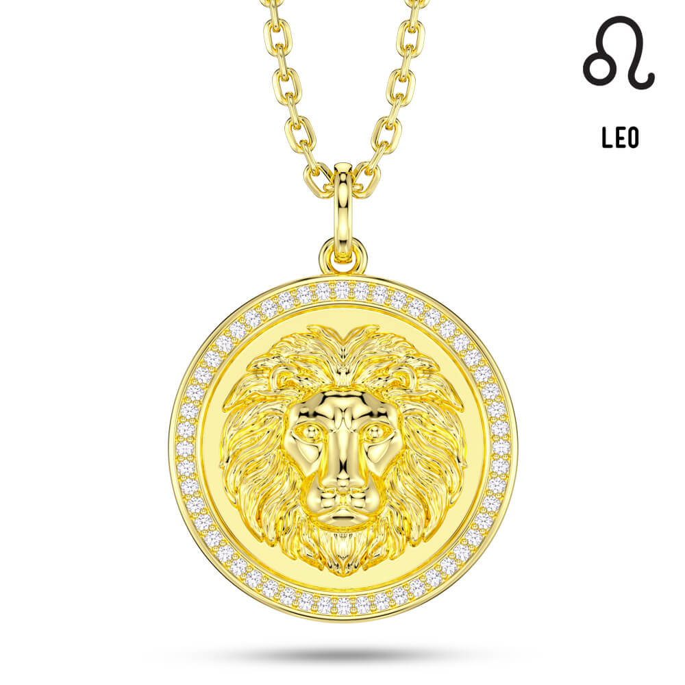 New Fashion Round Leo Pendant Necklace Sterling silver Jewelry Gift -Taanaa Jewelry