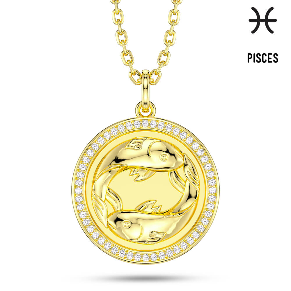 New Fashion Round Pisces Pendant Necklace Sterling silver Jewelry Gift-Taanaa Jewelry