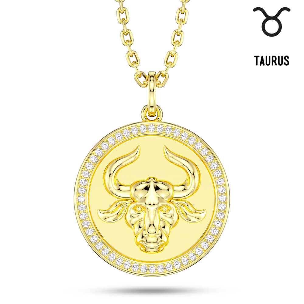 New Fashion Round Taurus Pendant Necklace Sterling silver Jewelry Gift -Taanaa Jewelry