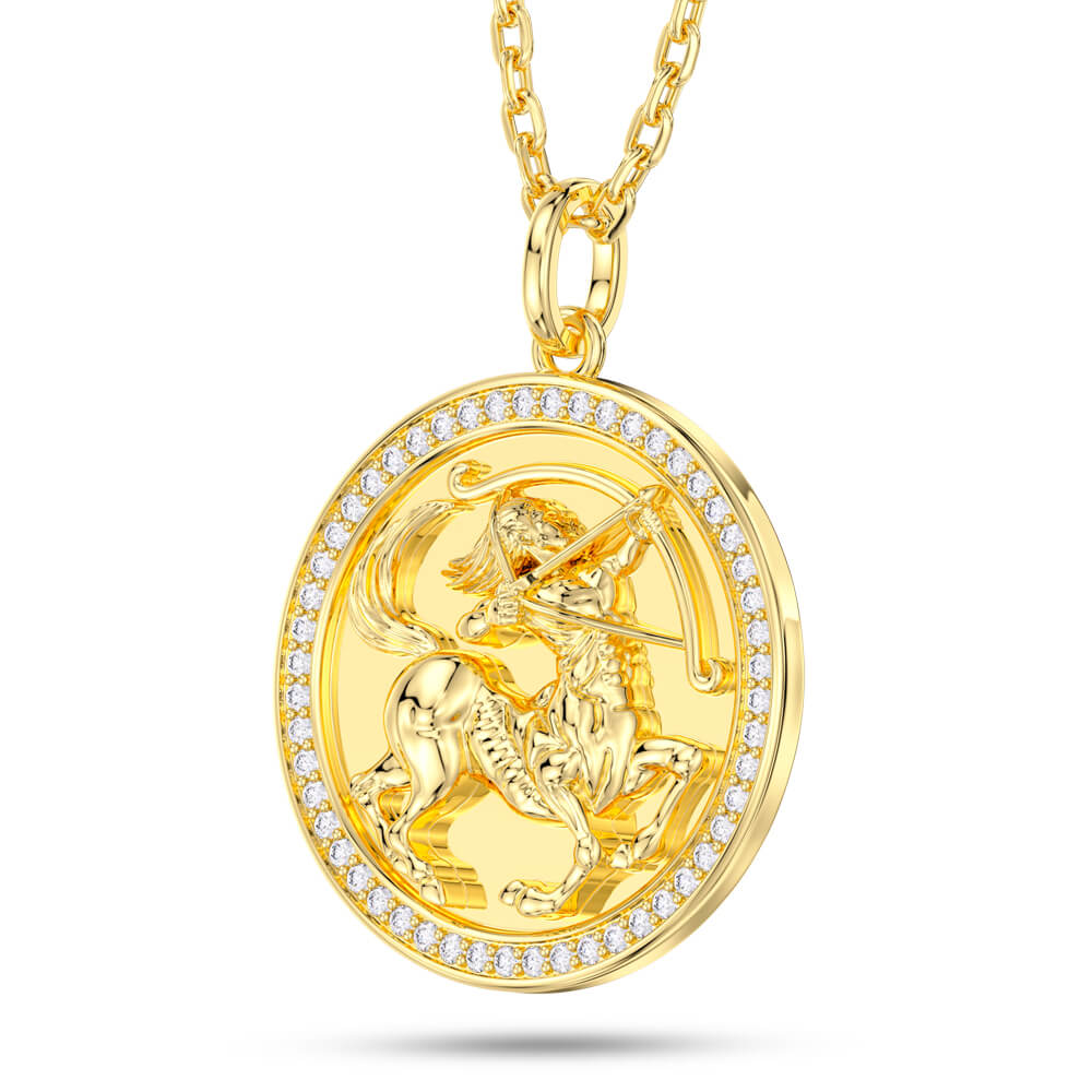 New Fashion Round Sagittarius Pendant Necklace Sterling silver Jewelry -Taanaa Jewelry