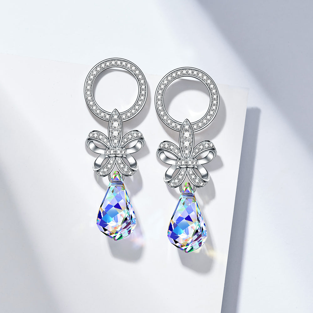 Lucky Butterfly Helix Crystal Drop Earrings For Women - Dangle earrings - Taanaa Jewelry