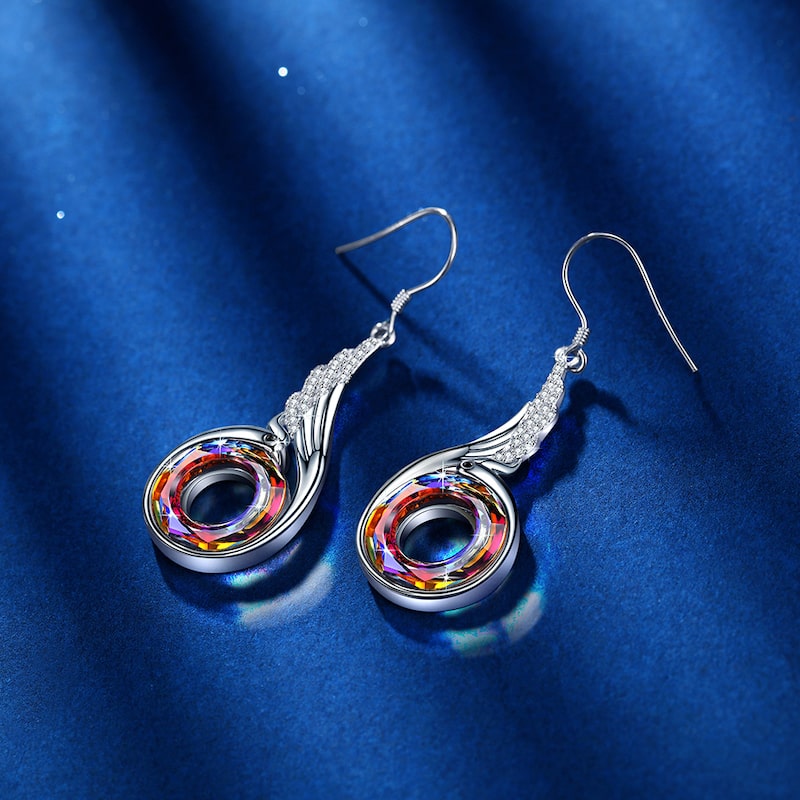 Volcano Crystal Phoenix Drop Earrings For Women Jewelry - Dangle earrings - Taanaa Jewelry