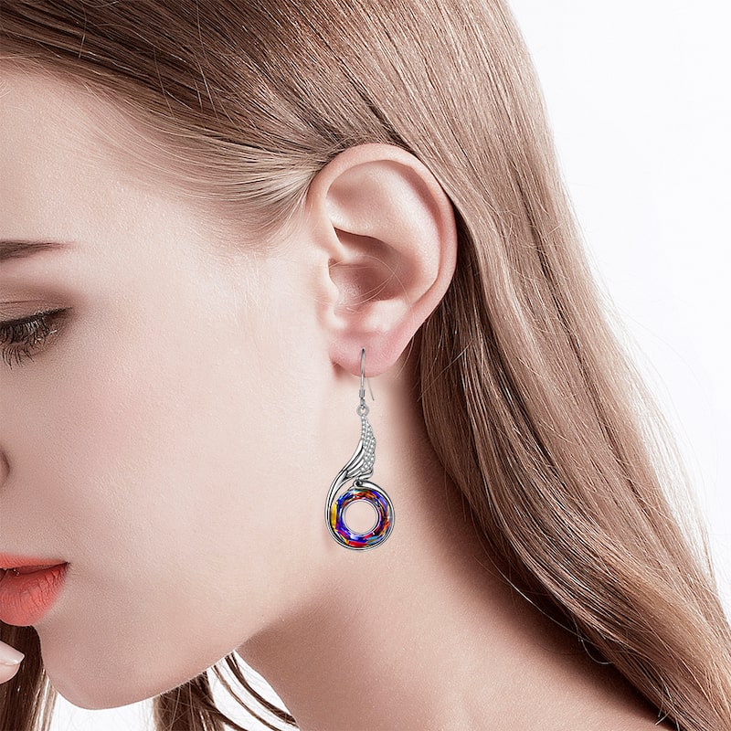 Volcano Crystal Phoenix Drop Earrings For Women Jewelry - Dangle earrings - Taanaa Jewelry