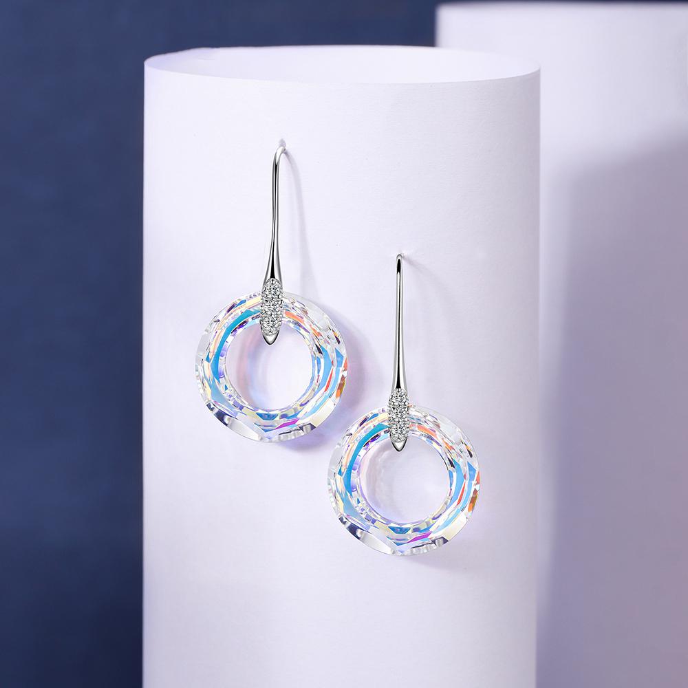 Cosmic Ring Crystal Drop Earrings Women Jewelry (V2) - Dangle earrings - Taanaa JewelryBig Round Swarovski Crystal Drop Earrings Women - Taanaa Jewelry