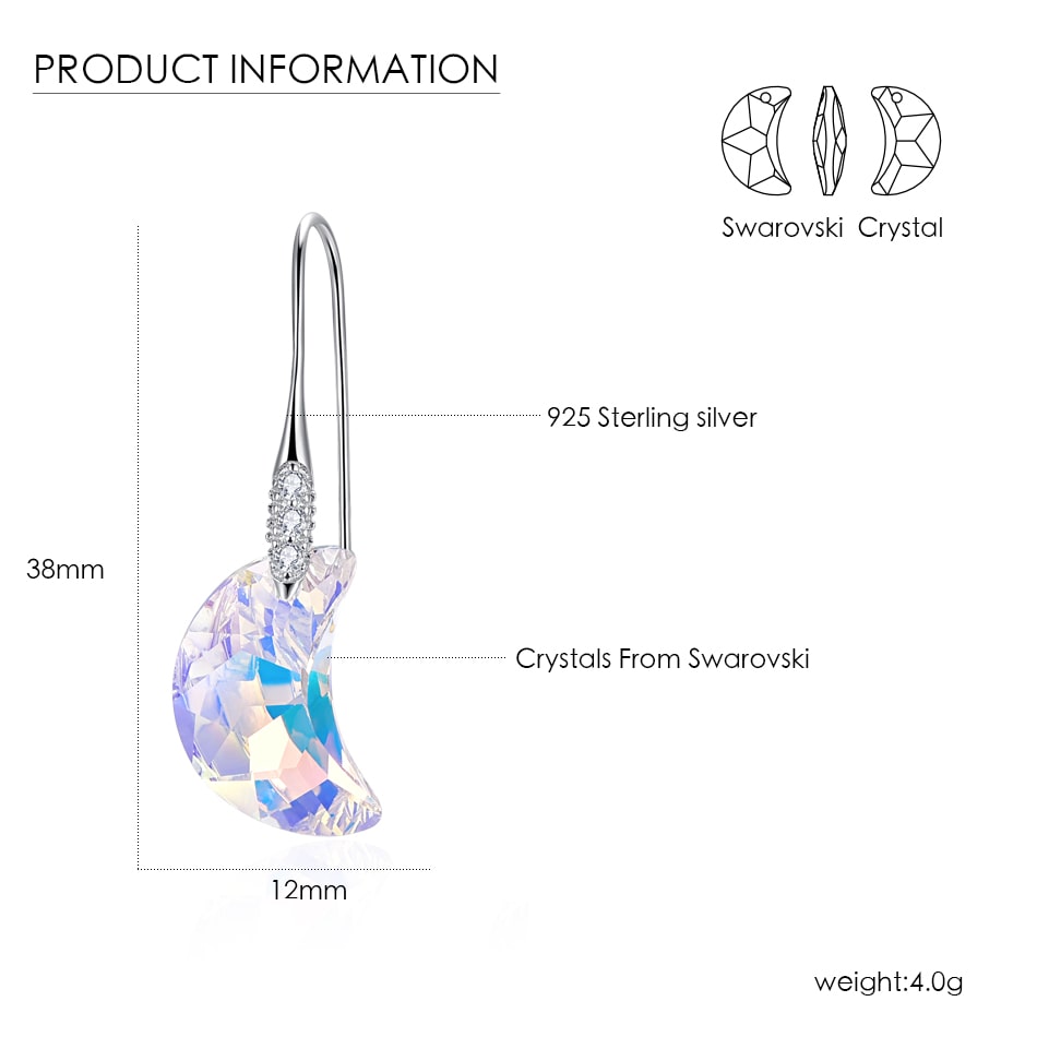 Moon Crystal Earrings For Women Jewelry