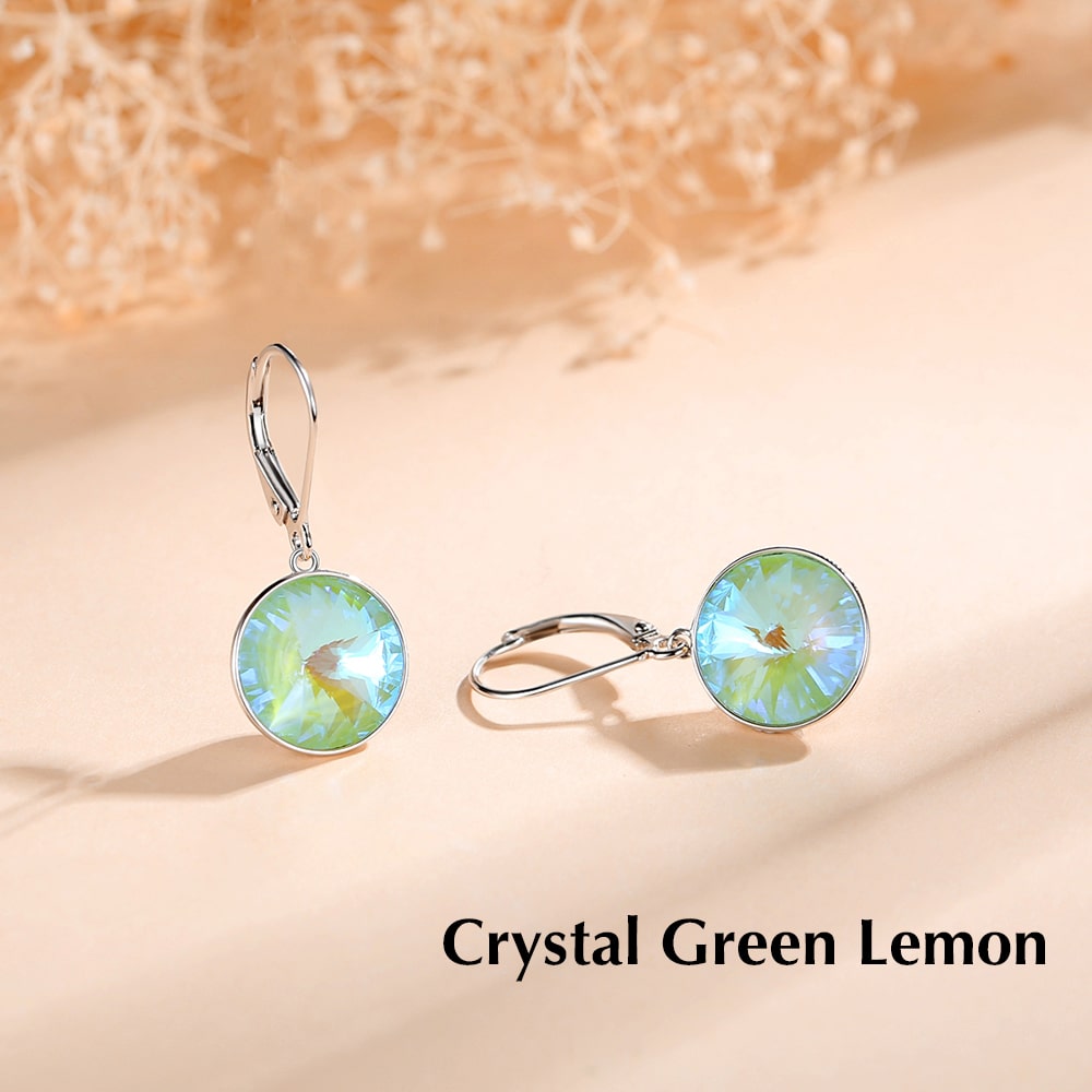 Classic Round Crystal Drop Earrings - Dangle earrings - Taanaa Jewelry