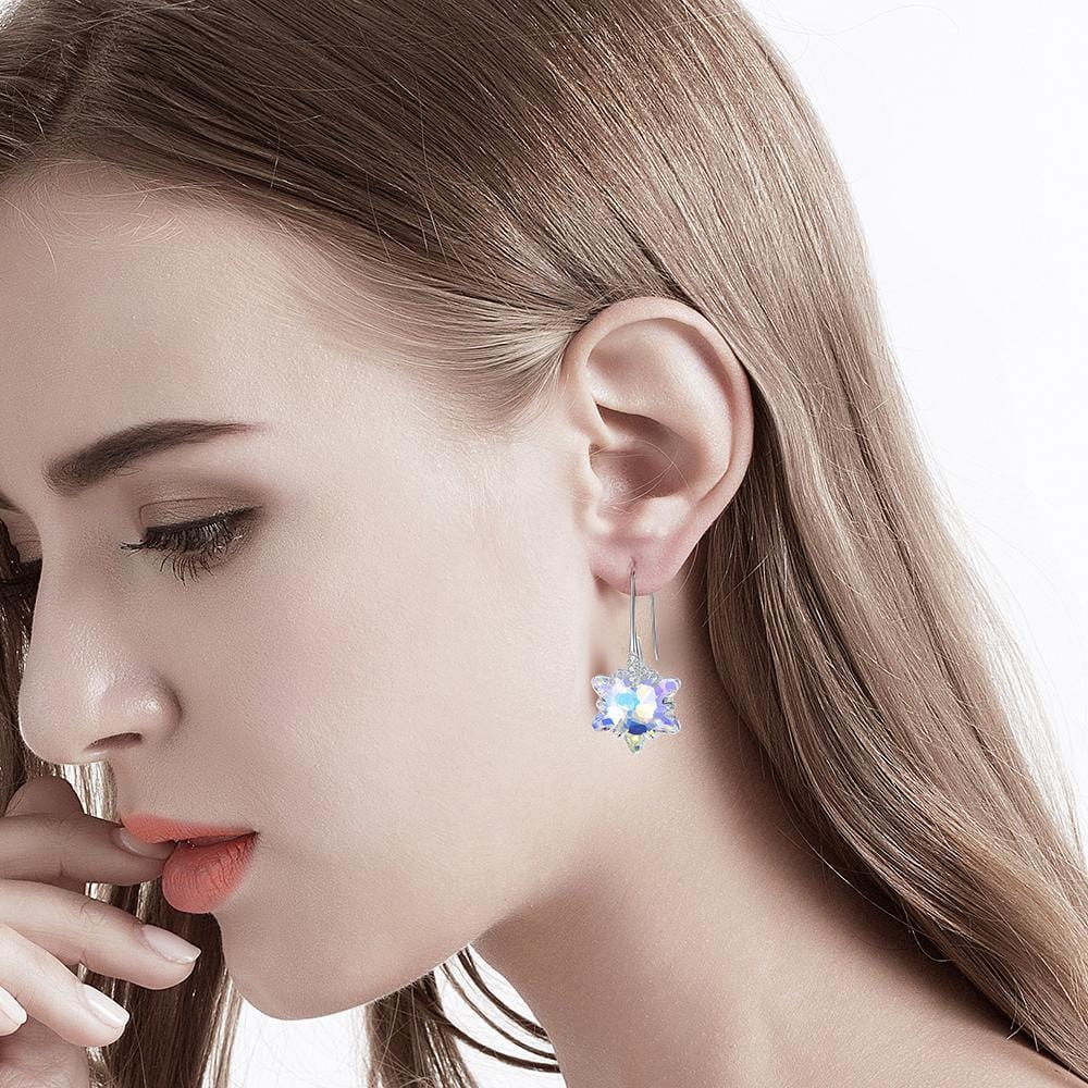 Edelweiss Crystal Dangle Earrings Women Jewelry - Dangle earrings - Taanaa Jewelry