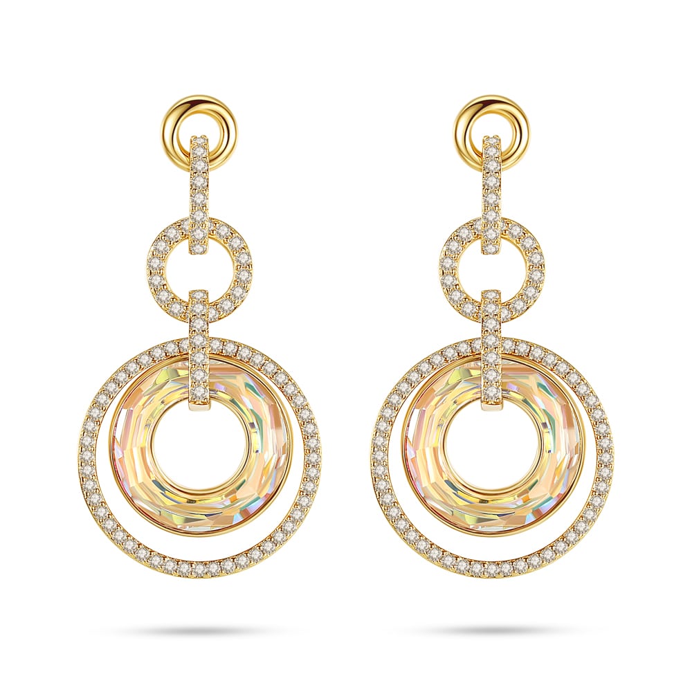 Gold Donuts Drop Earrings Women Jewelry
