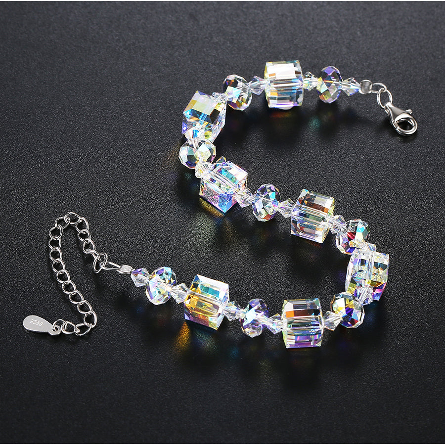 Northern Lights Aurora Borealis Sterling Silver Bracelet Jewelry - Bracelets & Bangles - Taanaa Jewelry
