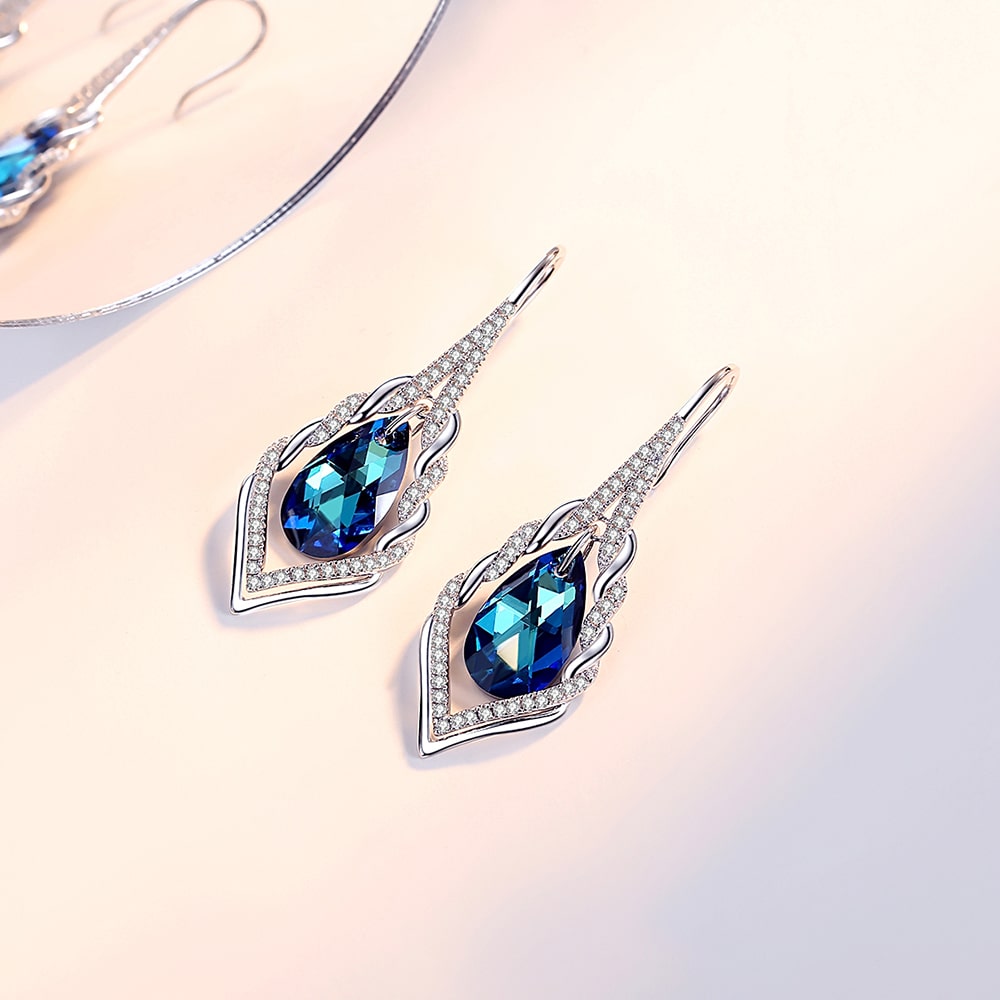 Classic Pear-shaped Sterling Silver Drop Earrings For Women Jewelry - Dangle earrings - Taanaa Jewelry