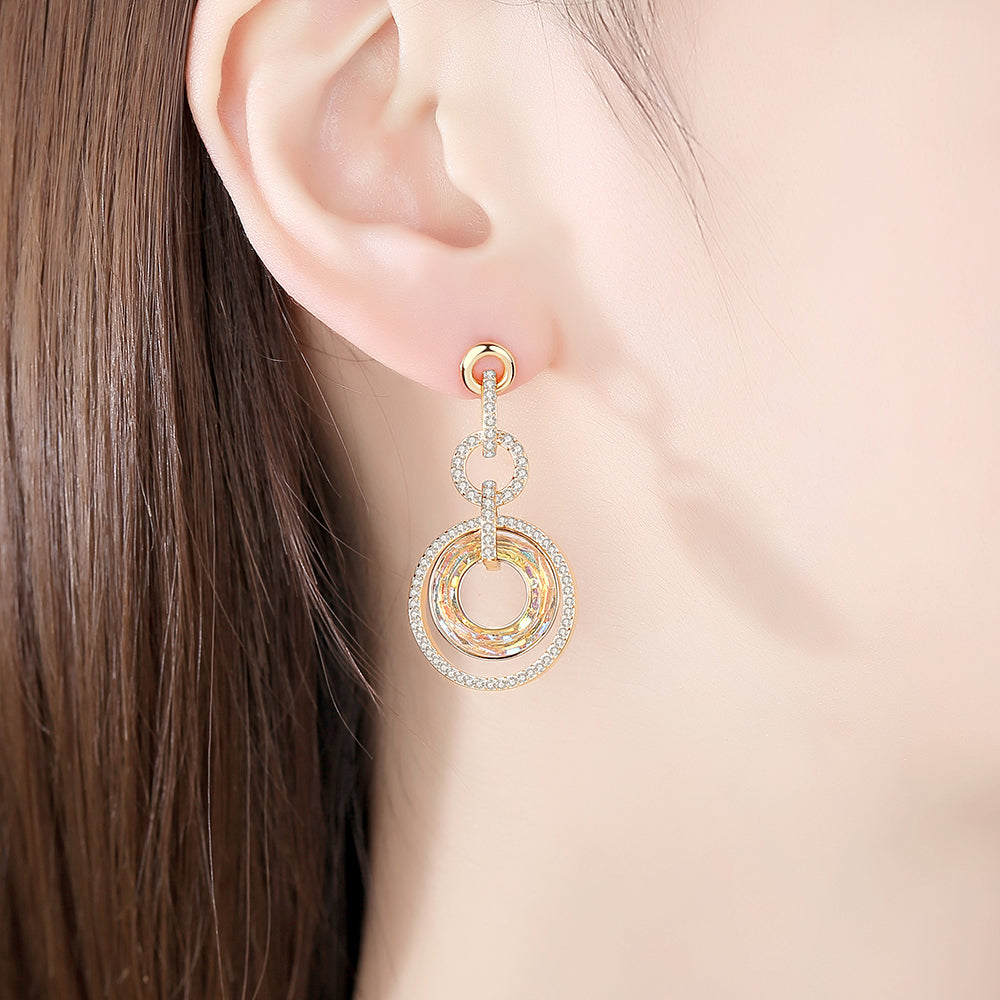 Gold Enlightening Donuts Drop Earrings For Women Jewelry - Dangle earrings - Taanaa Jewelry