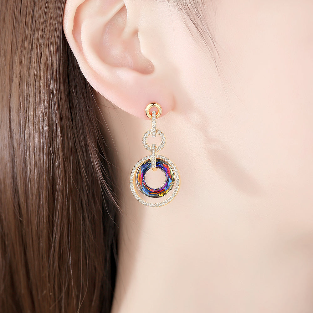 Gold Enlightening Donuts Drop Earrings For Women Jewelry - Dangle earrings - Taanaa Jewelry