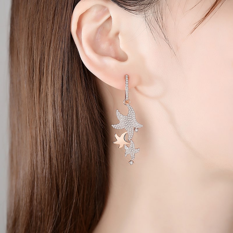 Fashion Gold Starfish Drop Earrings For Women Jewelry - Dangle earrings - Taanaa Jewelry