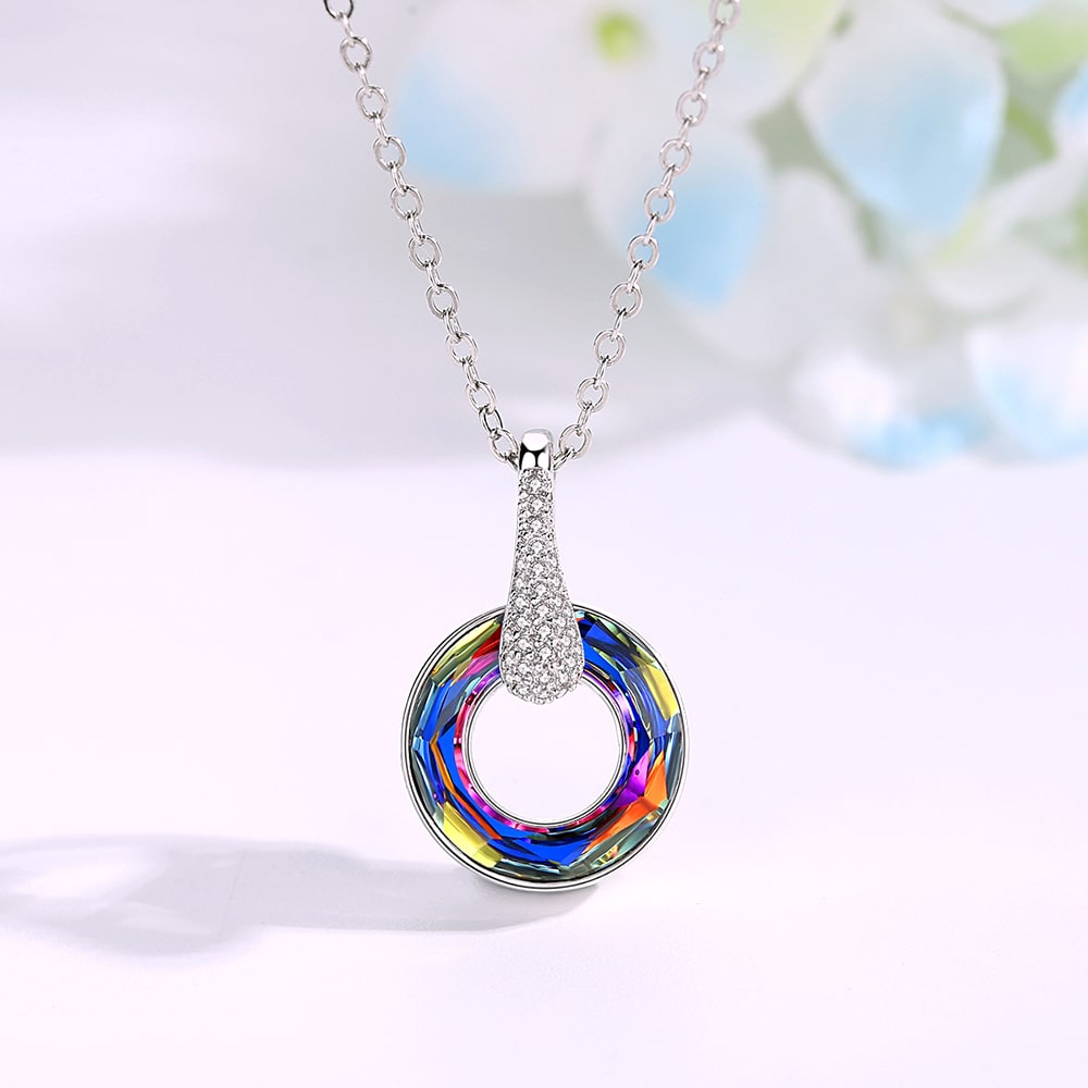 Volcano Round Crystal Pendant Necklace - Pendant Necklace - Taanaa Jewelry