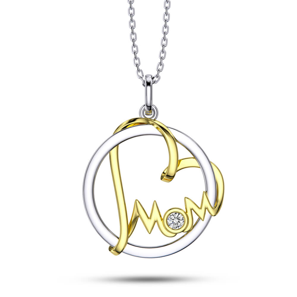 Love Mom Necklace Jewelry Gift - Pendant Necklace - Taanaa Jewelry