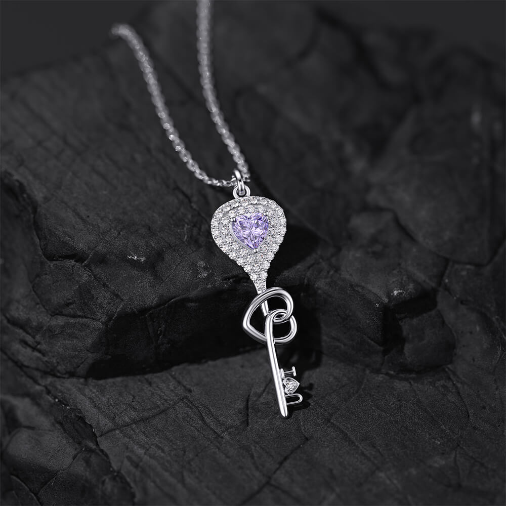 Love Heart Key Pendant Necklace Gift - Pendant Necklace - Taanaa Jewelry