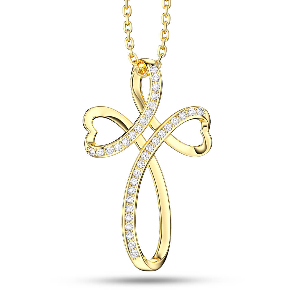 Ribbon Cross Necklace Jewelry - Pendant Necklace - Taanaa Jewelry