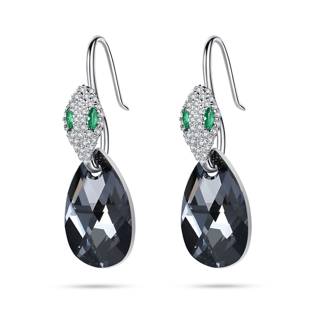 Snake & Pear-shaped Crystal Earrings Jewelry