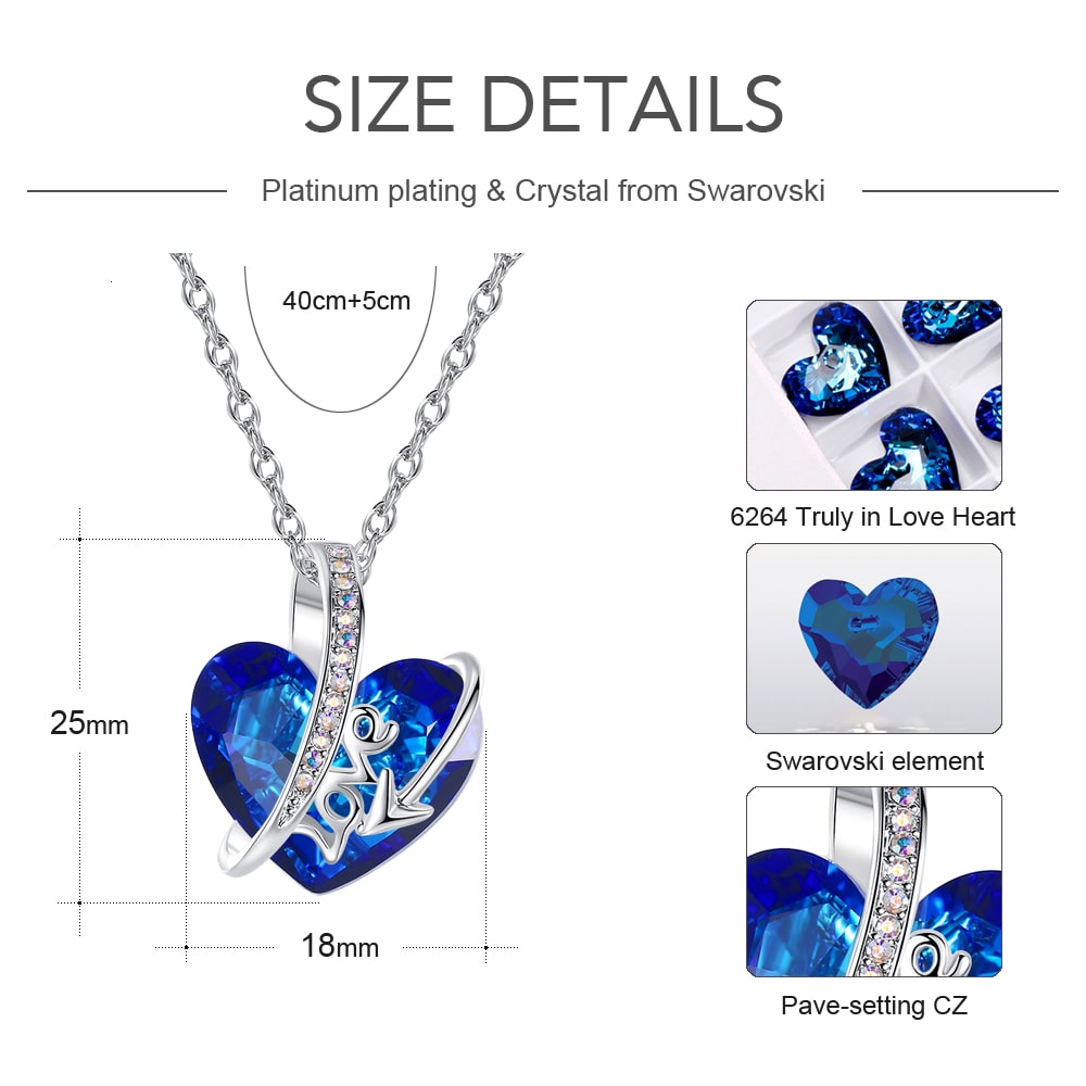 Buy MAHI Montana Blue Heart Pendant Set Made with Swarovski Elements with  Heart Shaped Card for Women NL5104109RBluCd | Shoppers Stop