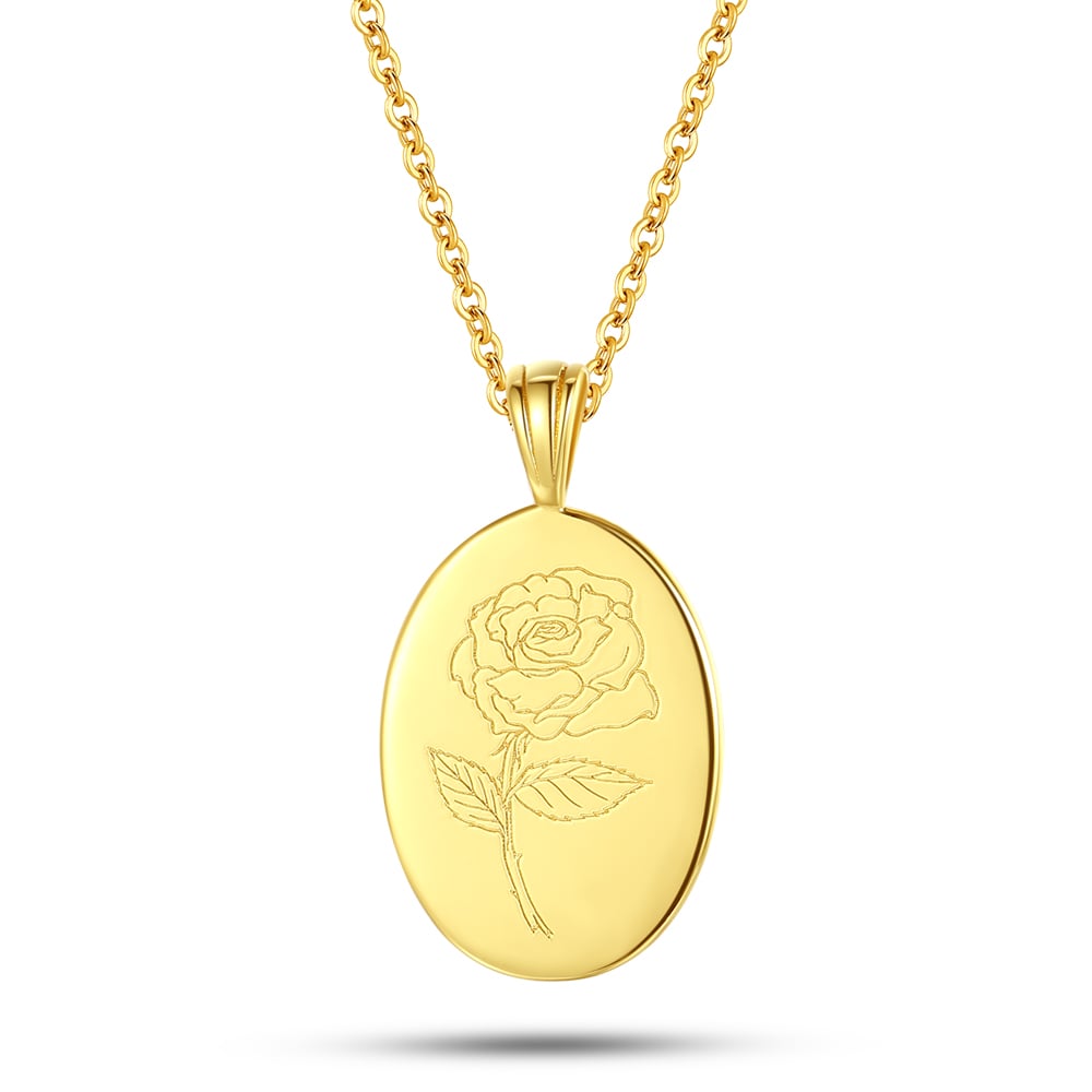 3D Carved Rose Fritillary Necklace