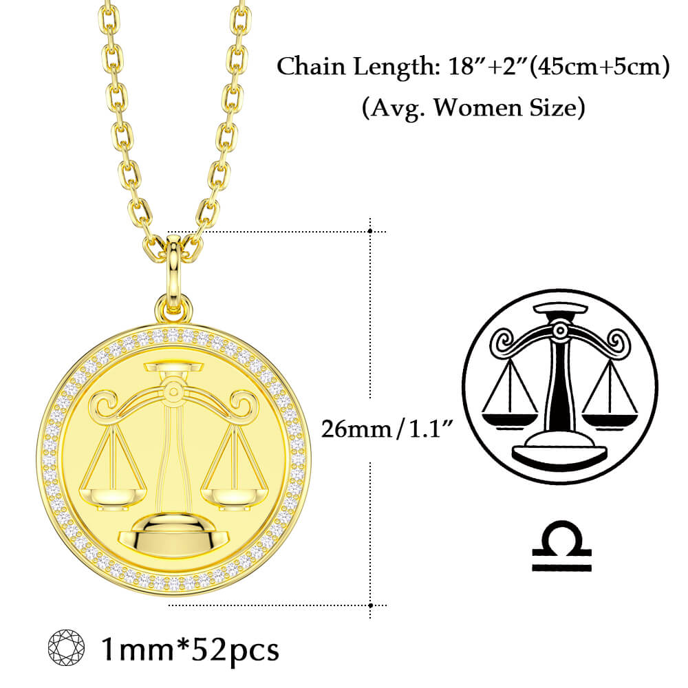 New Fashion Round Libra Pendant Necklace Sterling silver Jewelry Gift-Taanaa Jewelry
