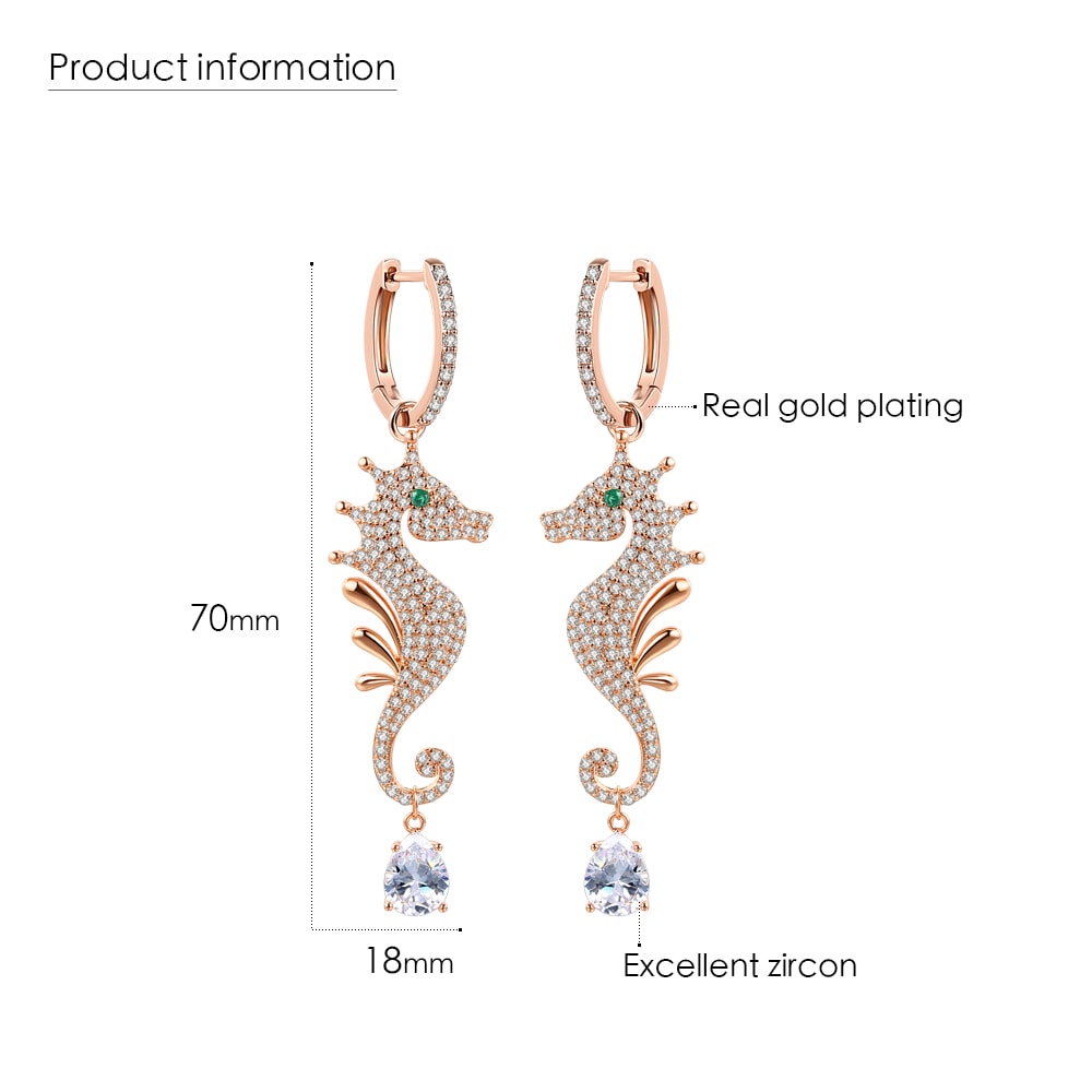 Cute Hippocampus Dangle Earrings Women Jewelry - Taanaa Jewelry