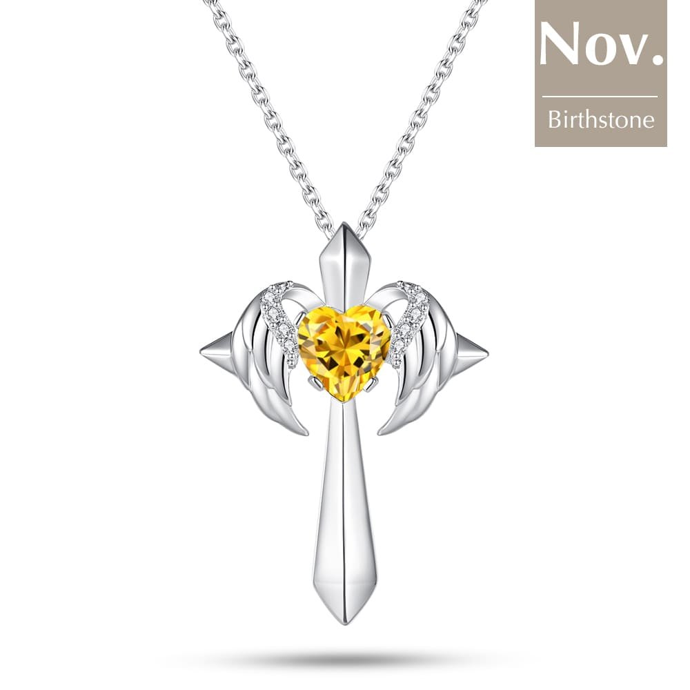 Birthstone Angel Wings Cross Necklace 11 min.jpg