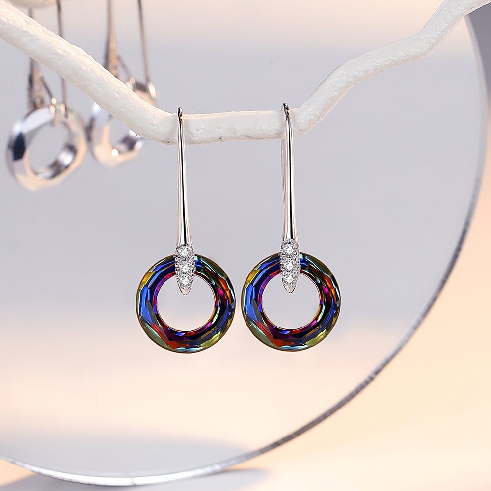 Volcano Cosmic Crystal Sterling Silver Drop Earrings Jewelry - Dangle earrings - Taanaa Jewelry