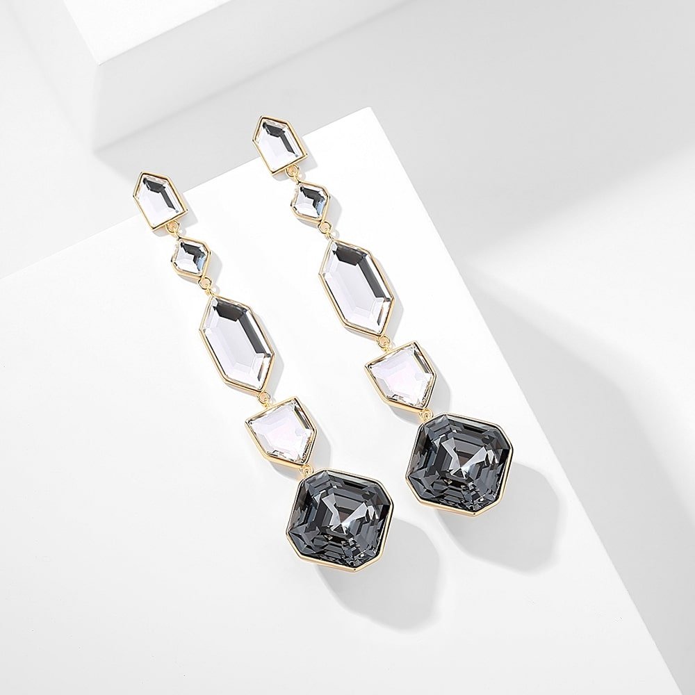 ’Black Hole‘Square Crystal Drop Earrings For Women Jewelry - Dangle earrings - Taanaa Jewelry