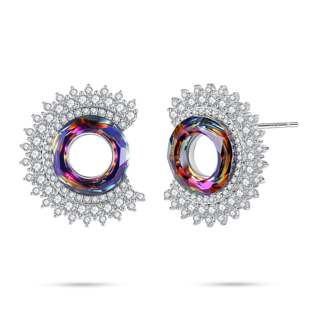 New Fashion Swarovski Volcano Crystal Stud Earrings Women Jewelry Gift - Taanaa Jewelry