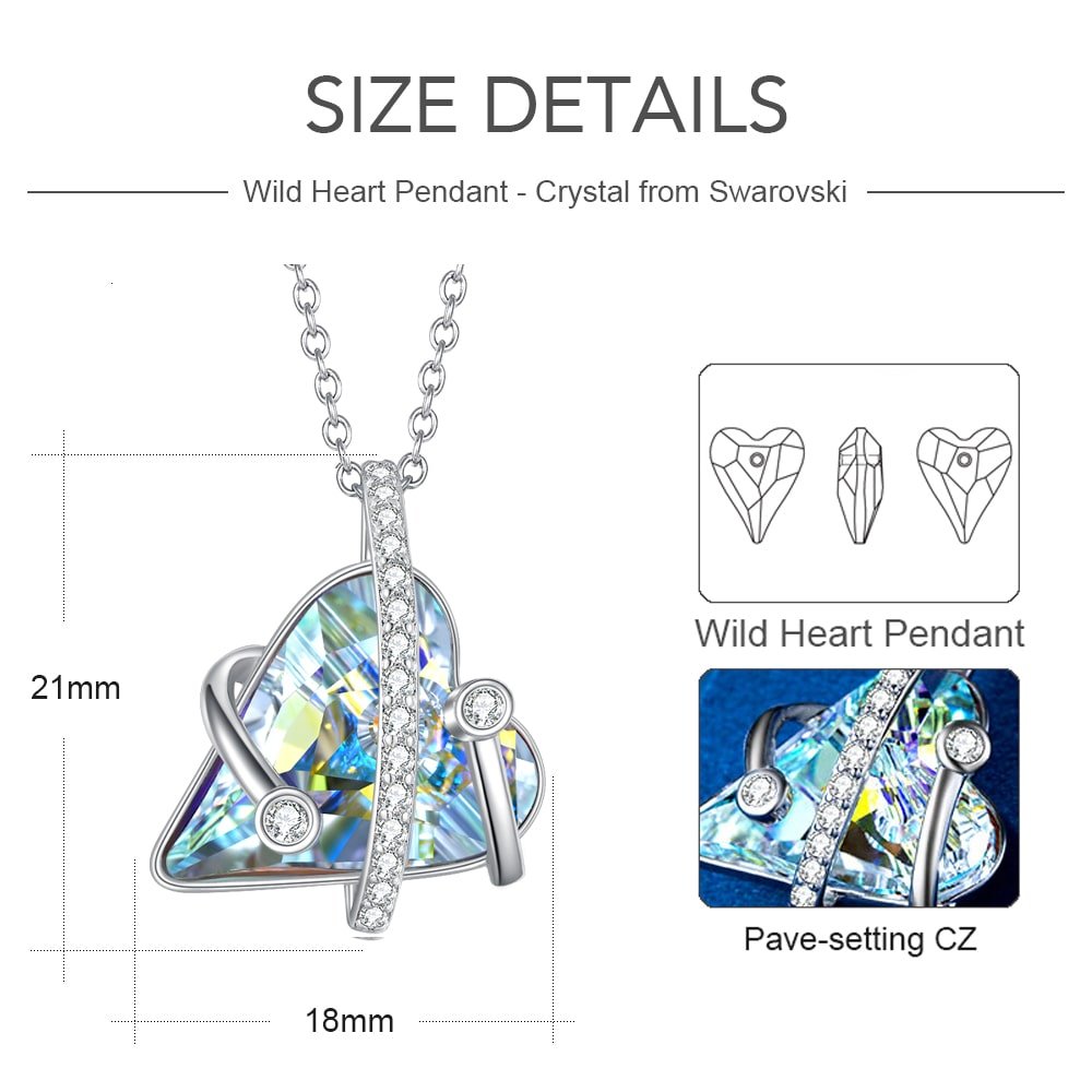 Wild Heart Crystal Pendant Necklace Women - Pendant Necklace - Taanaa Jewelry