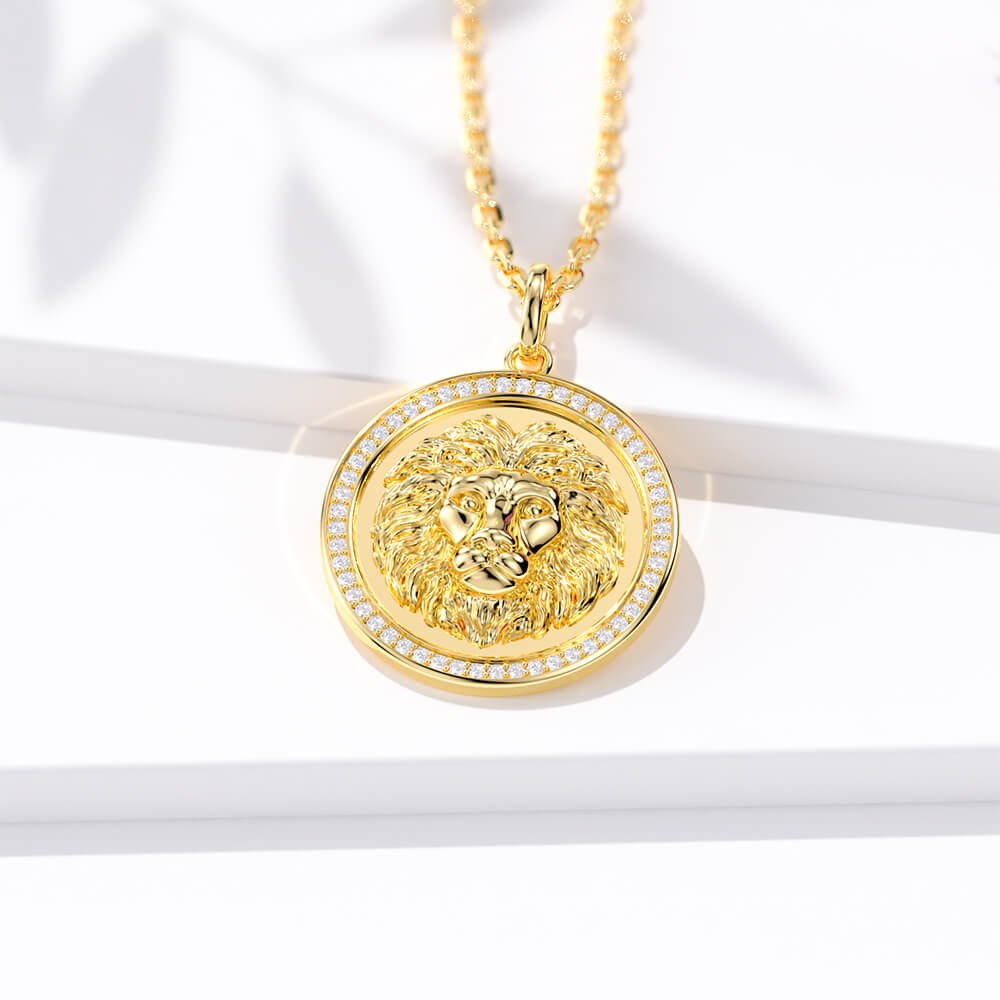 New Fashion Round Leo Pendant Necklace Sterling silver Jewelry Gift -Taanaa Jewelry